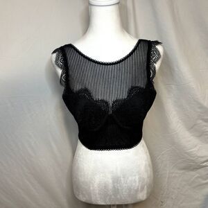 Victoria Secret Black Lace Floral Bra Womens Designer